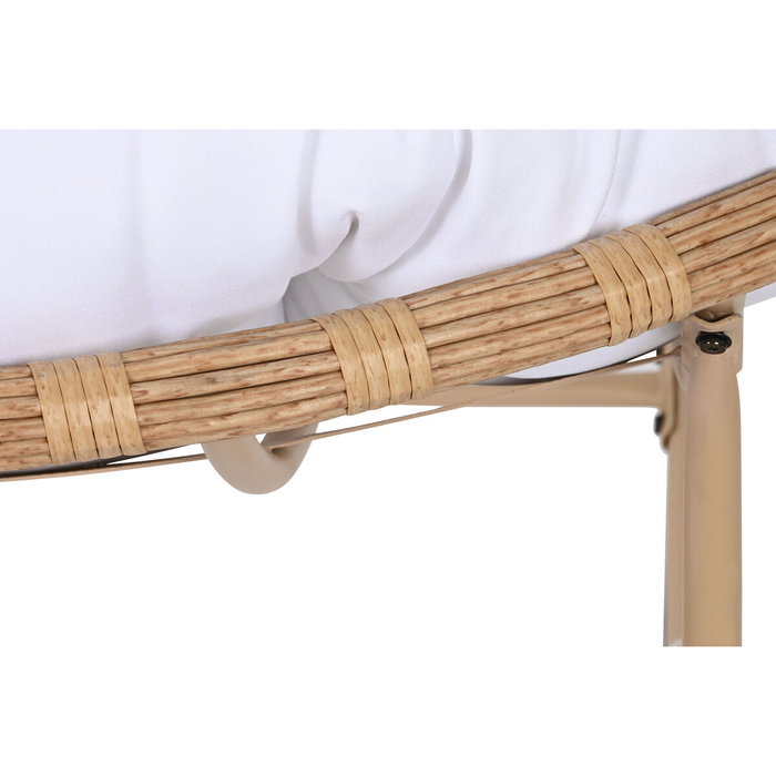 Fauteuil à Bascule Home ESPRIT Blanc Marron Acier 108 x 108 x 80 cm