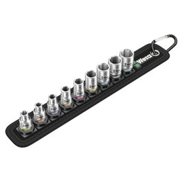 Wera Jeu de douilles Zyklop 1/4 po, 9 pièces avec ceinture textile