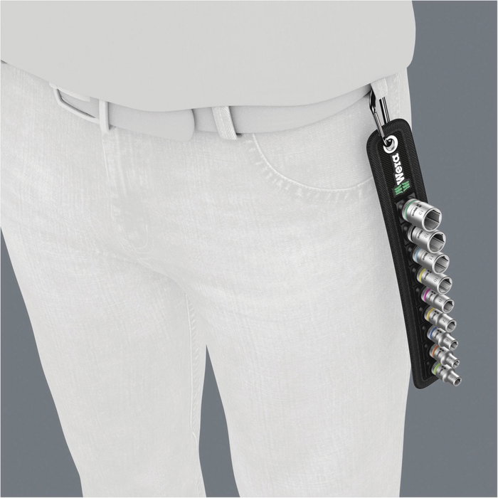 Wera Belt A 4 Zyklop jeu de douilles 1/4 pouces, 9 pièces Wera Belt A 4 Zyklop jeu de douilles 1/4 pouces, 9 pièces