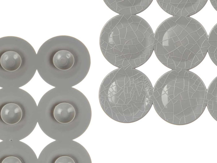 Berilo Tapis de Bain Antidérapant Brique Gris - 67 x 36 x 1 cm (Set de 6)