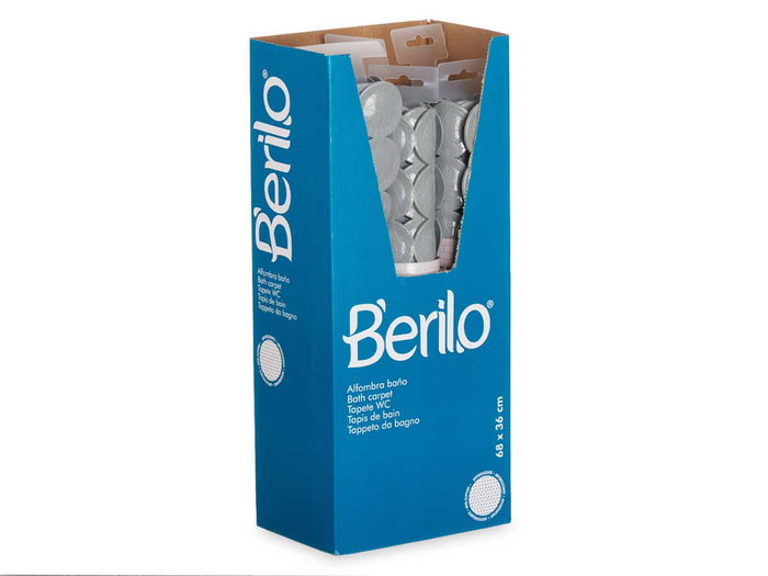 Berilo Tapis de Bain Antidérapant Brique Gris - 67 x 36 x 1 cm (Set de 6)