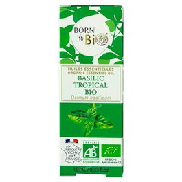 BORN TO BIO Huile Essentielle de Basilic Biologique 10 ml