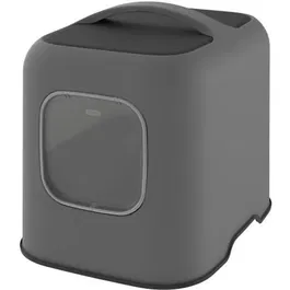 Rotho Biala - Maison de toilette pour chat avec filtre anti-odeurs - 50 x 38 x 40 cm - Bac à litière anthracite en plastique recyclé