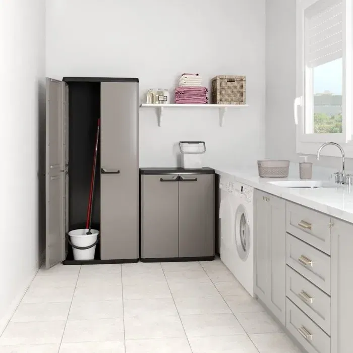 Keter Armoire utilitaire KIS Più - 68 x 39 x 166 cm - Gris antracita y negro