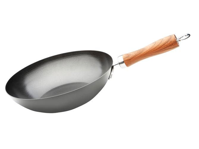WECOOK Wok en acier au carbone 28 cm antiadhésif 2 couches WECOOK Wok en acier au carbone 28 cm antiadhésif 2 couches