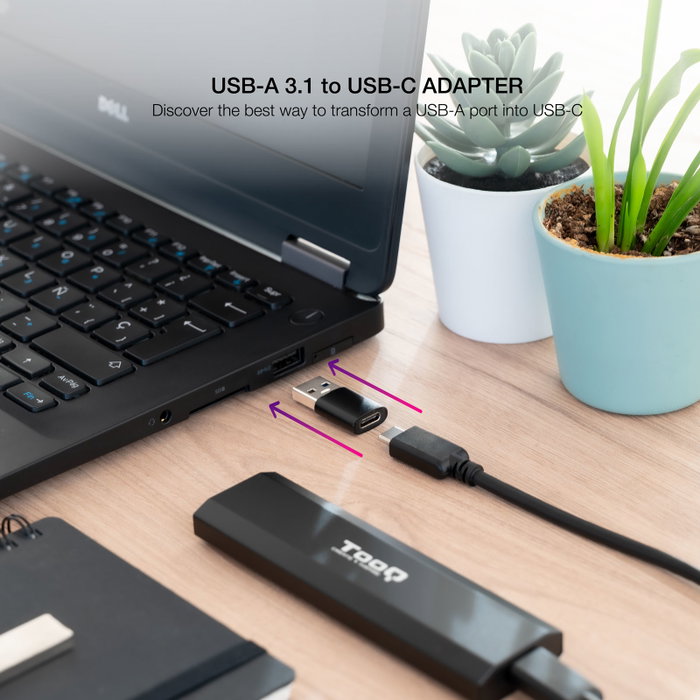 Nanocable Adaptateur USB-C vers USB-A OTG Noir 30 mm - Charge et Données