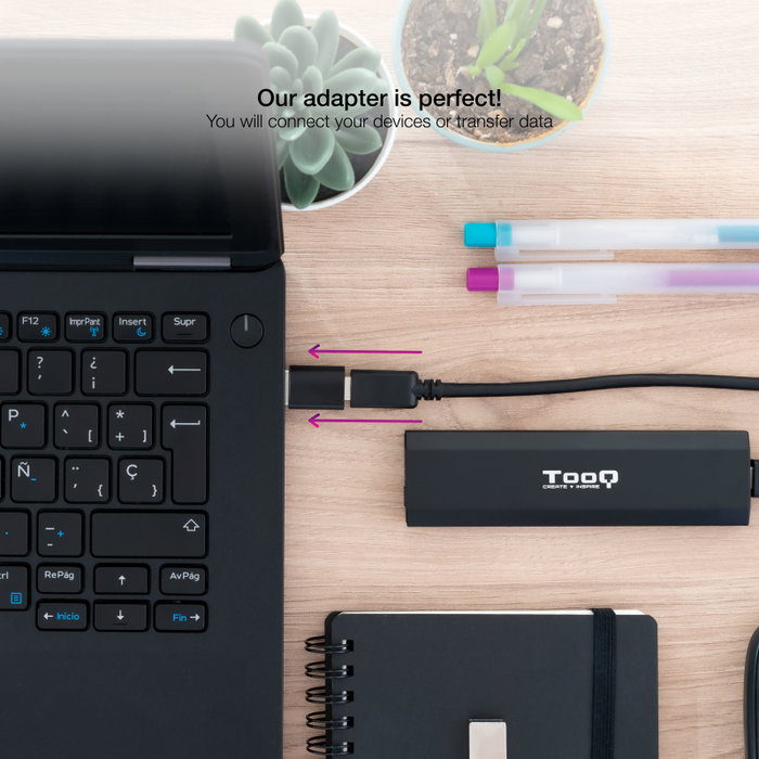 Nanocable Adaptateur USB-C vers USB-A OTG Noir 30 mm - Charge et Données