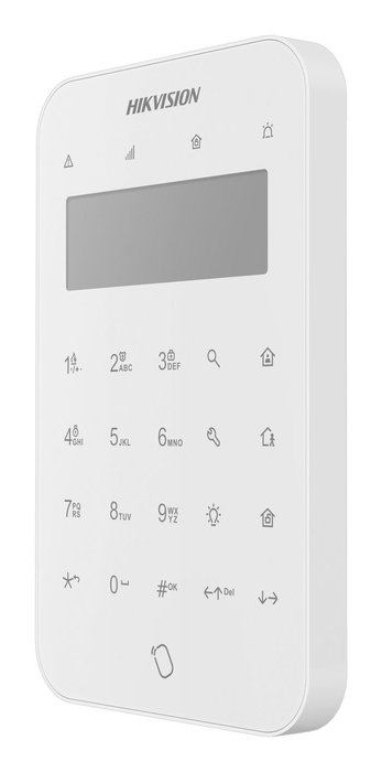 Hikvision AX PRO Télécommande LCD sans fil pour alarme, écran tactile avec rétroéclairage LED, communication bidirectionnelle 868 MHz, configurable à distance via App