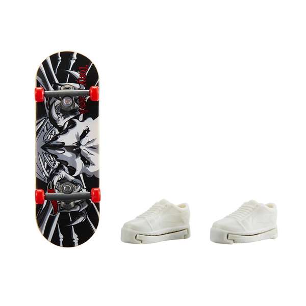 Mattel Mini Skateboard Hot Wheels avec Chaussures - 10 cm - Modèles Variés - Langue: Espagnol, Portugais