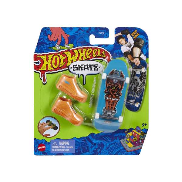 Mattel Mini Skateboard Hot Wheels avec Chaussures - 10 cm - Modèles Variés - Langue: Espagnol, Portugais