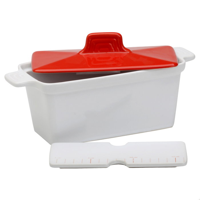 Home Deco Factory Tarrine pour foie gras avec couvercle et presse-base Home Deco Factory Tarrine pour foie gras avec couvercle et presse-base