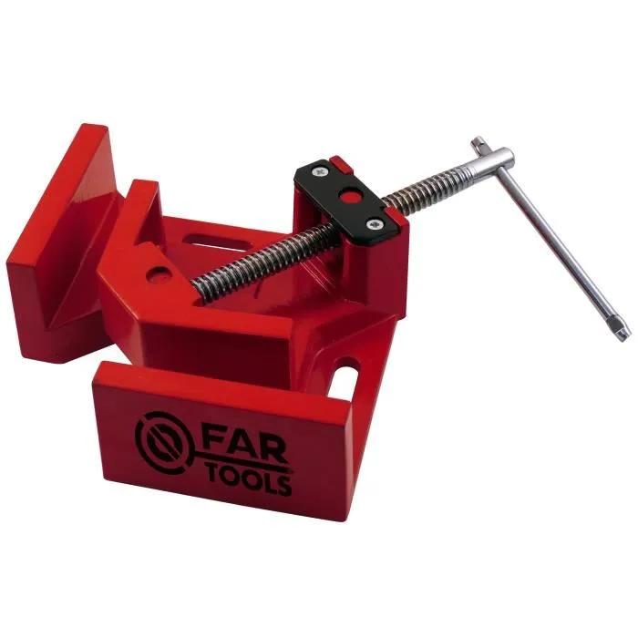 FARTOOLS PRO - Etau d'angle en acier, avec manivelle et mors en fonte d'aluminium - Pour soudure et perçage à angle droit - Réf. 150515 FARTOOLS PRO - Etau d'angle en acier, avec manivelle et mors en fonte d'aluminium - Pour soudure et perçage à angle droit - Réf. 150515