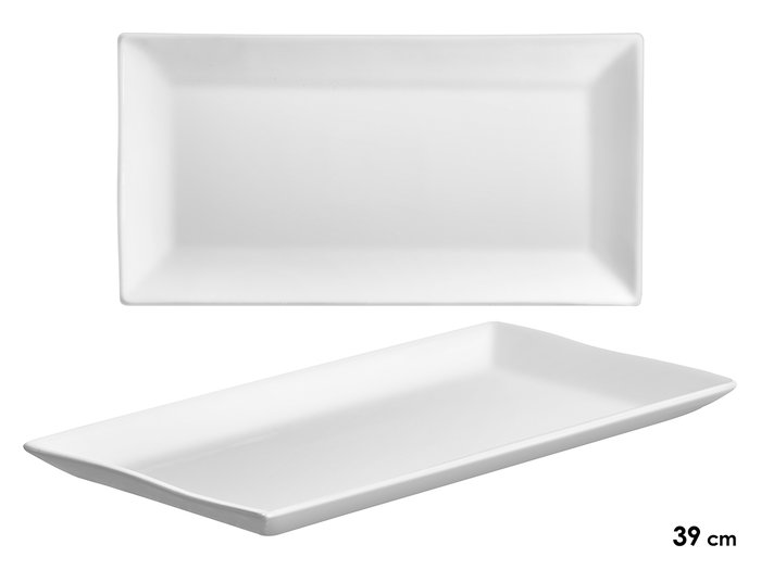 Vessia Bandeja Rectangular en Porcelana 39x20x2.5 cm Blanc (Set de 16) Vessia Bandeja Rectangular en Porcelana 39x20x2.5 cm Blanc (Set de 16)