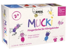 Kreul Set mini 6 botes de pintura para dedos MUCKI 'Royal'