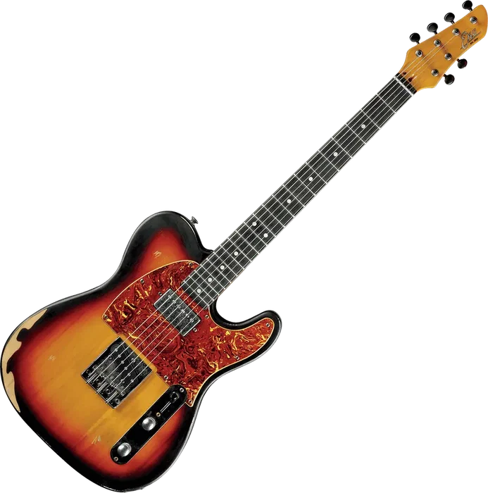 EKO Tero Relic Guitare Électrique Telecaster Aire Sunburst - Corps Paulownia, Manche Érable
