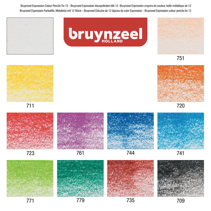 Bruynzeel Étui de 12 crayons de couleur Expression