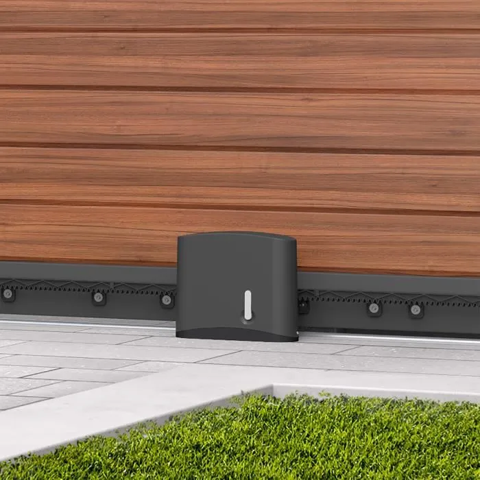 Avidsen Zenia 250 - Kit moteur de portail coulissant pour portail jusqu'à 250 kg et 4 mètres - Avec télécommandes, photocellules et feu clignotant - 24V