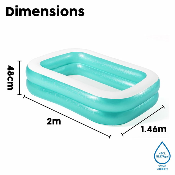 Bestway Piscine Gonflable Rectangulaire 201 x 150 x 51 cm - Bleu Bestway Piscine Gonflable Rectangulaire 201 x 150 x 51 cm - Bleu