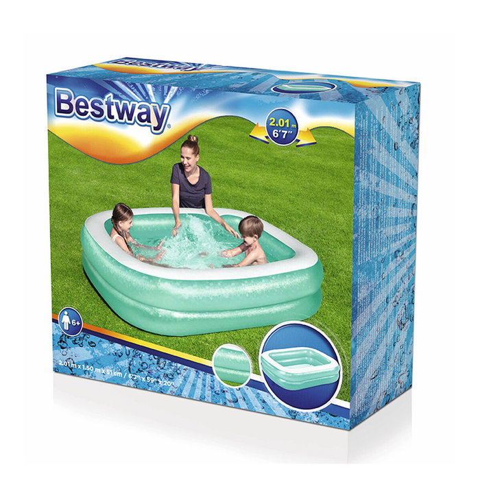 Bestway Piscine Gonflable Rectangulaire 201 x 150 x 51 cm - Bleu Bestway Piscine Gonflable Rectangulaire 201 x 150 x 51 cm - Bleu