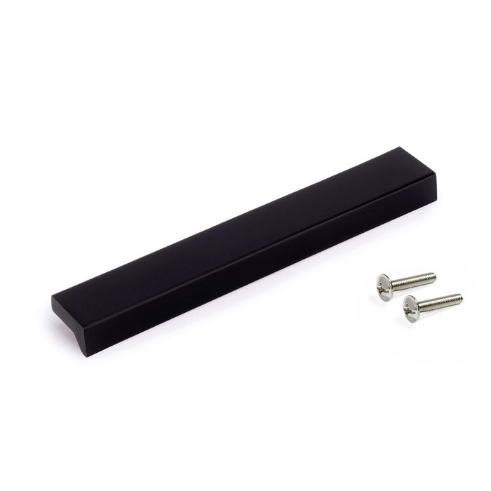 Emuca Lot de 5 poignées pour meubles Xirivella, L160mm, entraxe 128mm, Aluminium, Anodisé noir