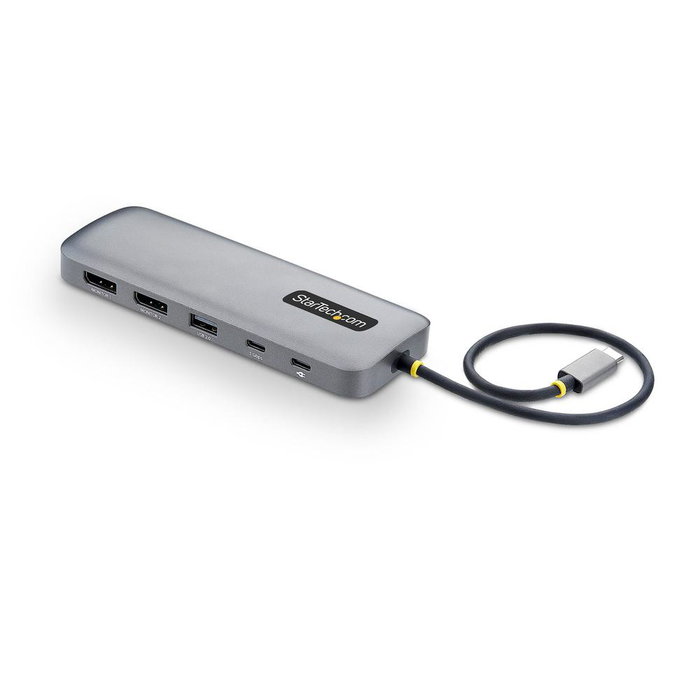 Startechcom Station d'accueil USB-C 3.2 Gen 1 avec 2 DisplayPort, Gris espace
