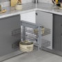 Emuca Système d'angle extractible pour meuble de cuisine Suprastar, acier, chrome