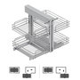 Emuca Système d'angle extractible pour meuble de cuisine Suprastar, acier, chrome