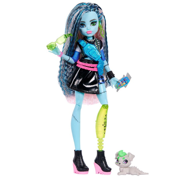 Mattel Monster High Frankie Stein avec son chien Watzie et 7 accessoires Mattel Monster High Frankie Stein avec son chien Watzie et 7 accessoires