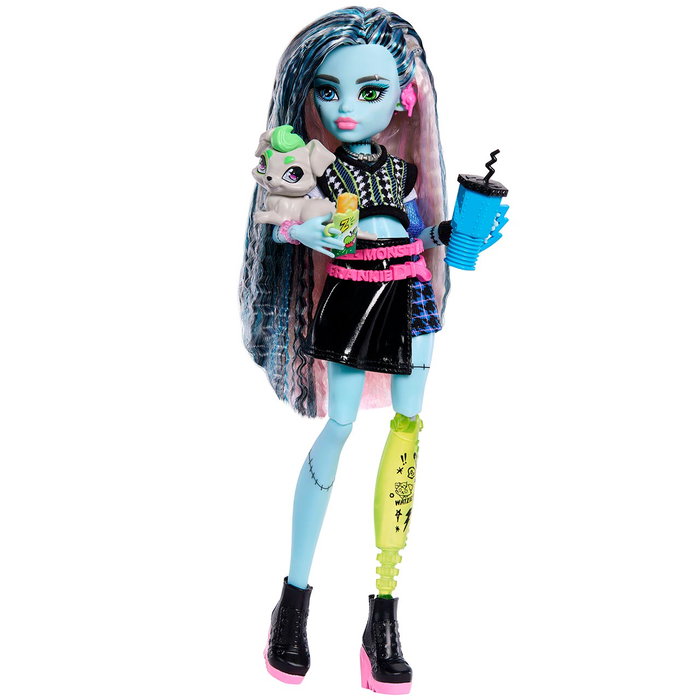 Mattel Monster High Frankie Stein avec son chien Watzie et 7 accessoires Mattel Monster High Frankie Stein avec son chien Watzie et 7 accessoires