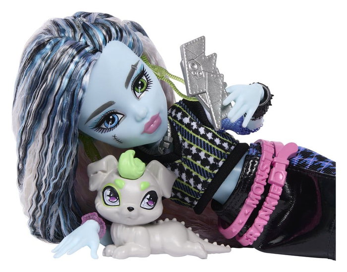 Mattel Monster High Frankie Stein avec son chien Watzie et 7 accessoires Mattel Monster High Frankie Stein avec son chien Watzie et 7 accessoires