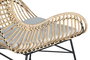 GINER Y COLOMER Lot de 2 chaises en rotin et métal avec coussins - Assise 50x50 cm, dossier 56 cm - Couleur Naturelle