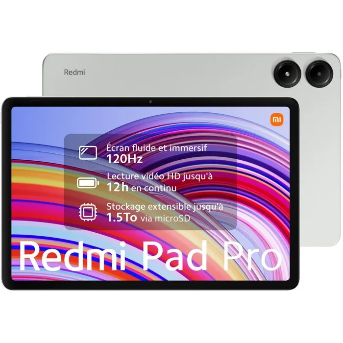 Xiaomi Redmi Pad Pro 128 Go - Tablet Android 12.1" - 6 Go RAM - Écran 2.5K 144 Hz - 10 000 mAh - Vert
