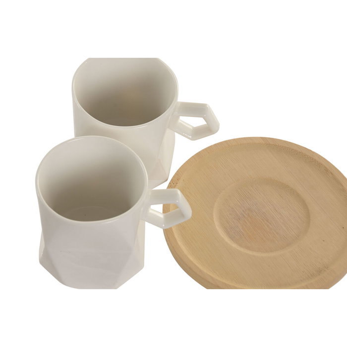 Home ESPRIT Jeu de 6 tasses avec plat Blanc Porcelaine 180 ml Home ESPRIT Jeu de 6 tasses avec plat Blanc Porcelaine 180 ml