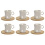Home ESPRIT Jeu de 6 tasses avec plat Blanc Porcelaine 180 ml