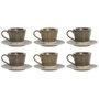 Home ESPRIT Ensemble de tasses à café Vert Grès 150 ml 6 Pièces
