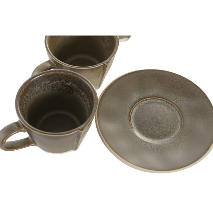 Home ESPRIT Ensemble de tasses à café Vert Grès 150 ml 6 Pièces Home ESPRIT Ensemble de tasses à café Vert Grès 150 ml 6 Pièces