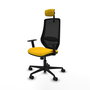 Piqueras y Crespo Chaise de Bureau Mardos Jaune avec Appui-tête 2D