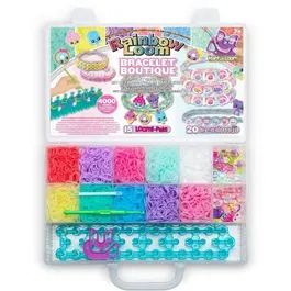 Bandai Rainbow Loom Coffret Fabrication de Bracelets Élastiques - 4000 Élastiques et Beadmojis - Création de Bijoux Enfant