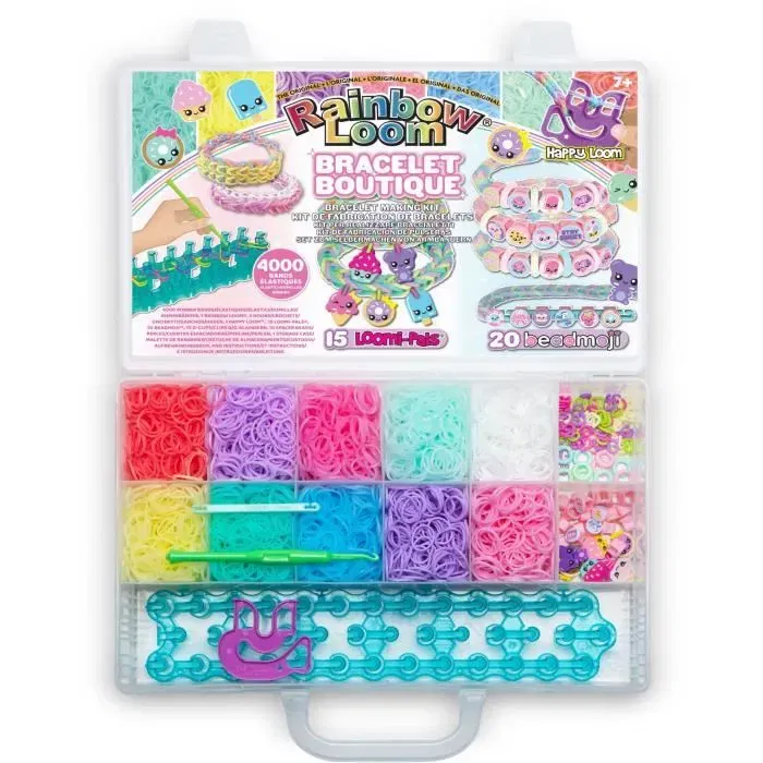 Bandai Rainbow Loom Coffret Fabrication de Bracelets Élastiques - 4000 Élastiques et Beadmojis - Création de Bijoux Enfant Bandai Rainbow Loom Coffret Fabrication de Bracelets Élastiques - 4000 Élastiques et Beadmojis - Création de Bijoux Enfant
