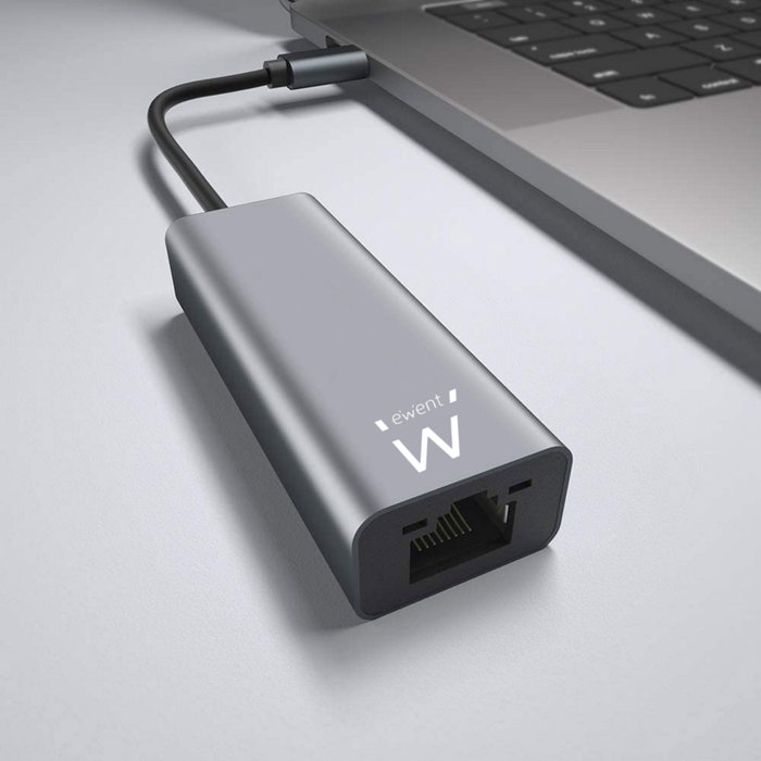 Ewent EW9818 Adaptateur réseau Gigabit USB-C vers RJ45 10/100/1000 Mbps USB 3.2 Gen1 Plug and Play