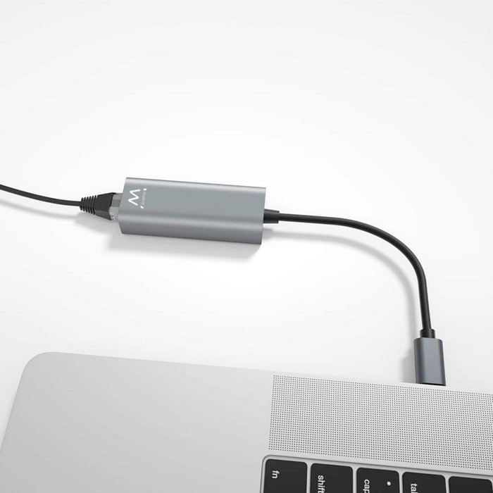 Ewent EW9818 Adaptateur réseau Gigabit USB-C vers RJ45 10/100/1000 Mbps USB 3.2 Gen1 Plug and Play