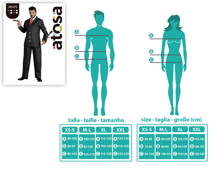 Déguisement Adulte Homme Fantôme Gangster Années 30 - Costume Halloween Costume Taille XL - Veste, Pantalon, Chemise et Cravate