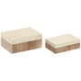 Boîte à bijoux Home ESPRIT Blanc Naturel Résine Bois de manguier 18 x 13 x 7,5 cm (2 Pièces)