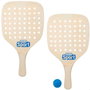 Color Baby Raquettes de plage en bois 22x1x39 cm avec filet et housse Aktive Sport - Modèles assortis (Azul, Naranja) - À partir de 36 mois