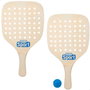 Color Baby Raquettes de plage en bois 22x1x39 cm avec filet et housse Aktive Sport - Modèles assortis (Azul, Naranja) - À partir de 36 mois