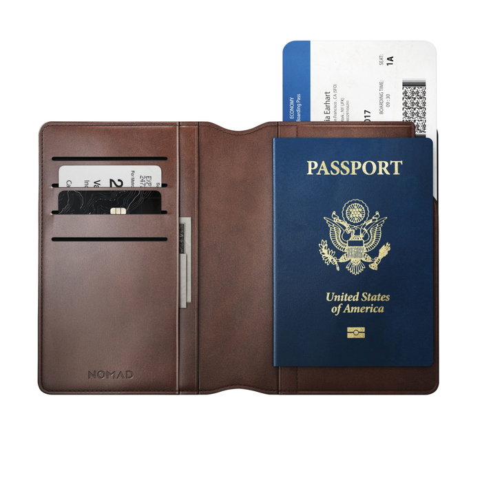 Nomad Leather Passport Wallet Rustic Brown