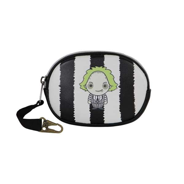 Karactermania Monedero Pill Bitelchús/Beetlejuice Stripes - Porte-monnaie PVC avec intérieur polyester - 12 x 1.5 x 8.5 cm - Blanc