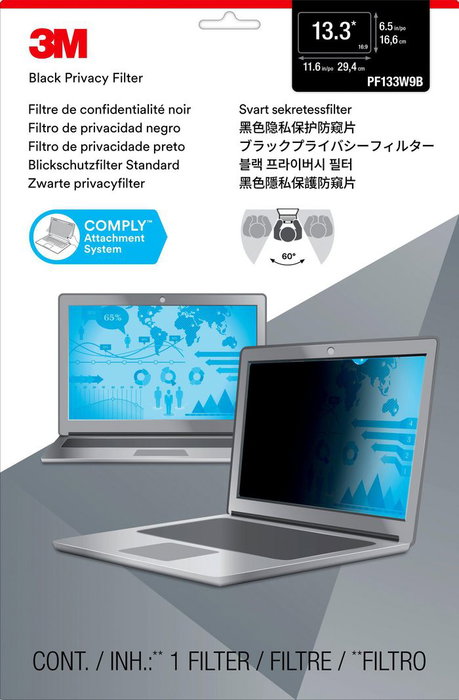 3M Filtre de confidentialité pour ordinateur portable 13,3 pouces PF133W9B