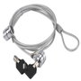 Conceptronic Câble Antivol Portable Double 1.5 m - Serrure de Sécurité pour Ordinateur Portable avec 2 Clés