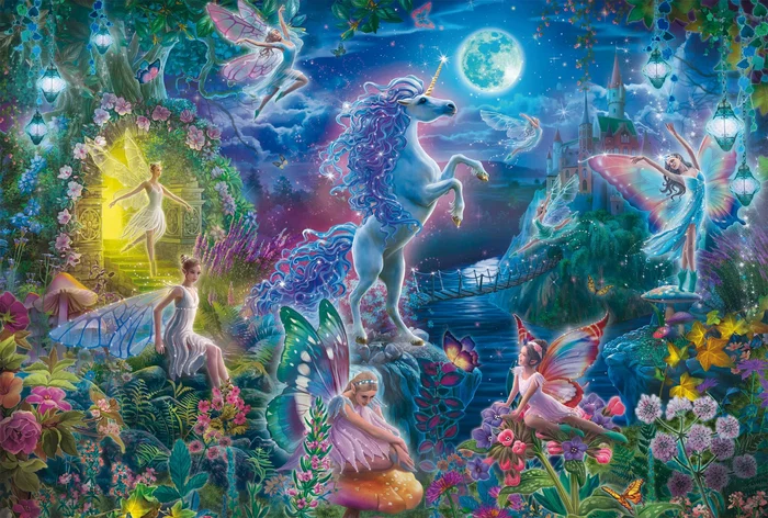 Schmidt Spiele - Puzzle Le Conte de Fées de la Licorne - 150 Pièces - À Partir de 7 Ans